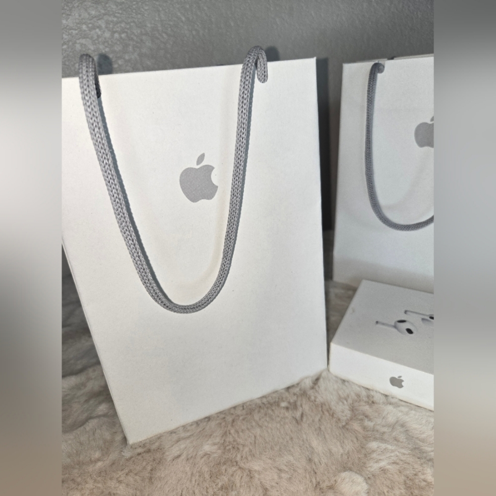 Apple Shopping Bag & Empty AirPods Box (No Electronics Included)